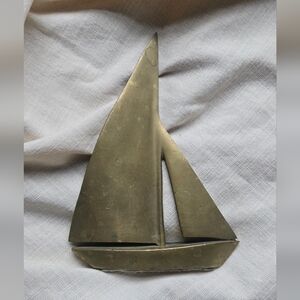 Vintage Brass Sailboat Decor